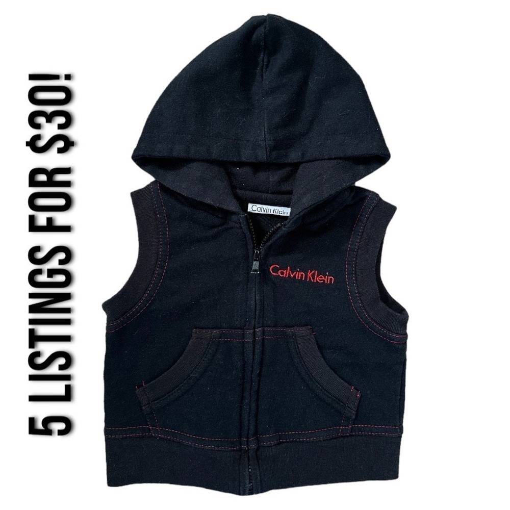 Calvin Klein baby boy zip vest hoodie 0-3 months
